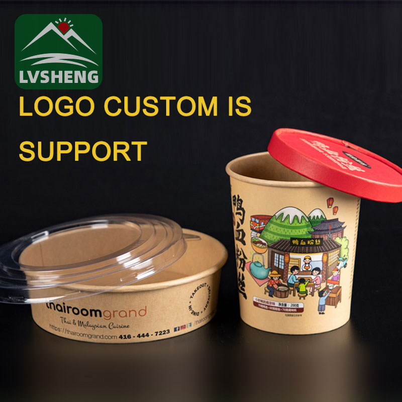 Logo Giimprinta nga Kraft Paper Salad Bowl
